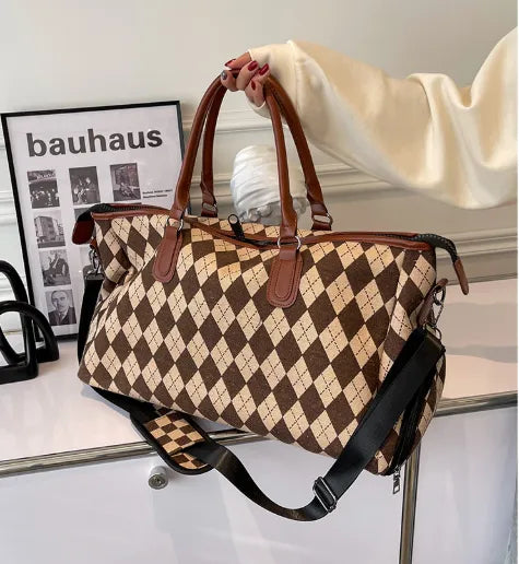 Old Money Houndstooth Weekender Bag